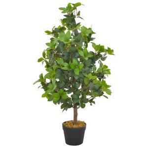 vidaXL Planta artificial &aacute;rbol de laurel con macetero 90 cm verde