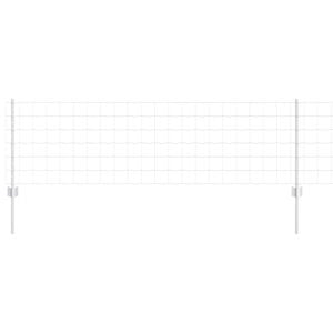 vidaXL Valla con Poste Plateado