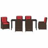 vidaXL Conjunto de Comedor de Jard&iacute;n 7 pcs Marr&oacute;n Polirat&aacute;n