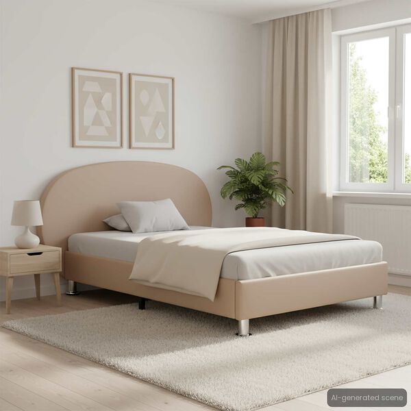 vidaXL Estructura cama sin colchón cuero sintético capuchino 100x200cm