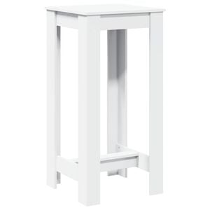 vidaXL Mesa alta de bar madera de ingenier&iacute;a blanca 51x50x103,5 cm