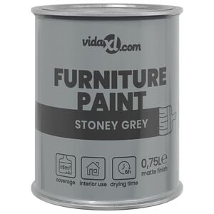 vidaXL Pintura para muebles Gris 0,75 L Impresi&oacute;n en pared