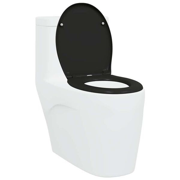 vidaXL Asiento de WC Negro 44,8 x 37,3 x 4,2 cm Duroplast