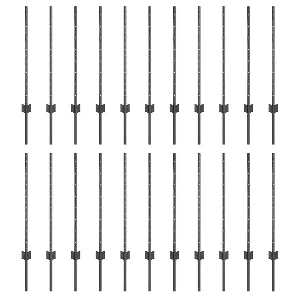 vidaXL Poste de Valla 22 pcs Gris 120 cm Acero