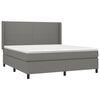 vidaXL Cama box spring colch&oacute;n y luces LED tela gris oscuro 180x200 cm