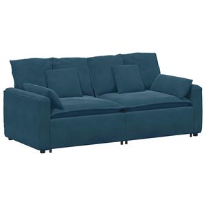 vidaXL Sof&aacute; modular con cojines azul
