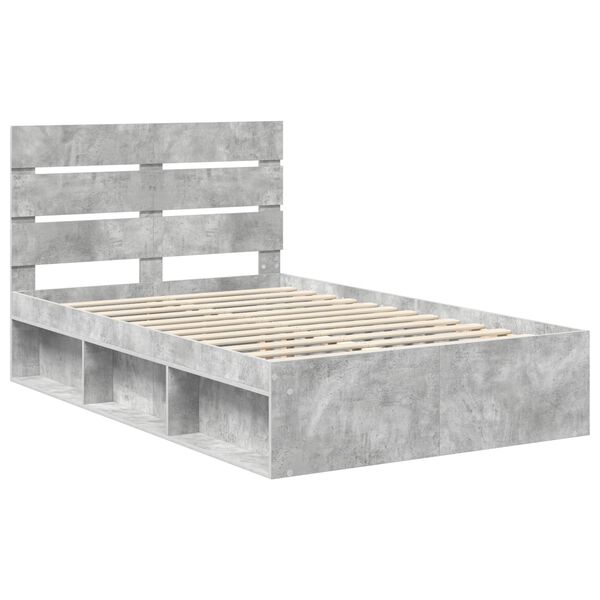 vidaXL Estructura de cama Concreto 120 x 200 cm Madera de pino macizo