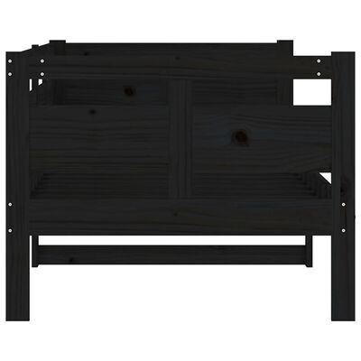 vidaXL Sofá cama madera maciza de pino negro 80x200 cm
