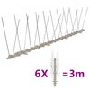 vidaXL Set de 6 hileras de pinchos contra p&aacute;jaros y palomas 2 filas 3m