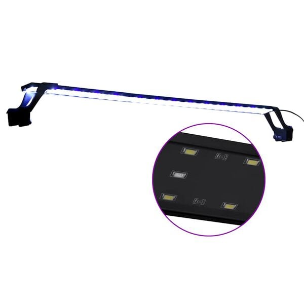 vidaXL Luz LED para acuario con abrazaderas azul y blanco 90-105 cm