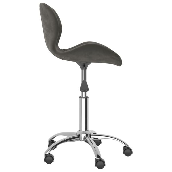 vidaXL Silla de comedor giratoria de terciopelo gris oscuro