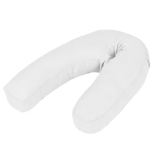 vidaXL Almohada de embarazo con forma de J 54x(36-43) cm blanca