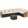 vidaXL Set de sof&aacute;s de jard&iacute;n 8 piezas y cojines rat&aacute;n sint&eacute;tico negro