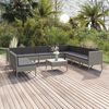 vidaXL Set de muebles de jardín 11 pzas y cojines ratán sintético gris