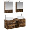 vidaXL Juego de muebles de ba&ntilde;o 5 uds. Roble Ahumado