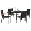 vidaXL Conjunto de Comedor de Jard&iacute;n 5 pcs Negro