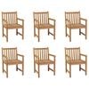 vidaXL Sillas de jard&iacute;n 6 unidades madera maciza de teca