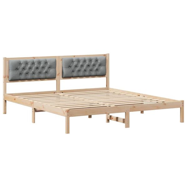 vidaXL Estructura de cama con cabecera Gris Claro 160 x 200 cm
