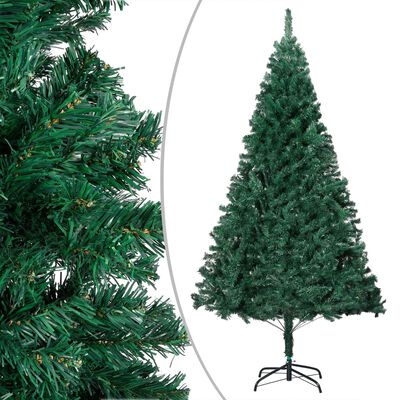 vidaXL Árbol de Navidad preiluminado con luces y bolas verde 180 cm
