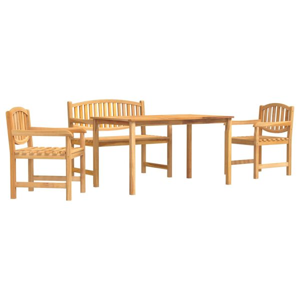 vidaXL Juego de comedor para jard&iacute;n 4 piezas madera maciza de teca