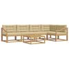vidaXL Conjunto de sof&aacute;s de exterior 6 uds. y Beige Poli&eacute;ster