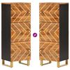 vidaXL Aparador alto madera maciza mango marr&oacute;n y negro 40x33,5x110 cm
