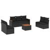 vidaXL Set de sof&aacute;s de jard&iacute;n 8 piezas y cojines rat&aacute;n sint&eacute;tico negro
