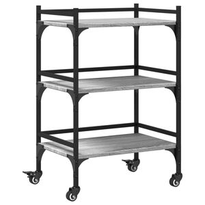 vidaXL Carrito de cocina madera ingenier&iacute;a gris Sonoma 50x35x75,5 cm