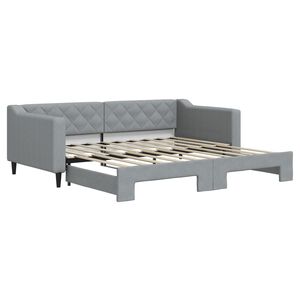 vidaXL Sof&aacute; cama nido tela gris claro 90x190 cm
