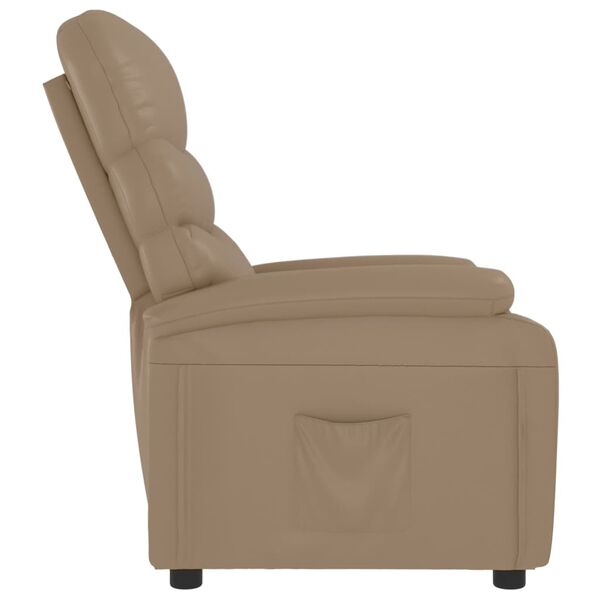 vidaXL Sill&oacute;n reclinable de cuero sint&eacute;tico color capuchino