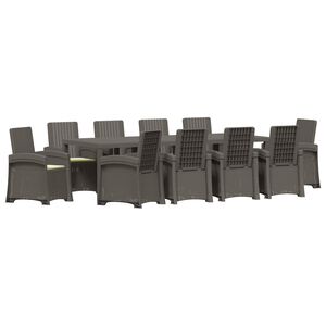 vidaXL Conjunto de Comedor de Jard&iacute;n 11 uds. Gris Claro y Crema PP