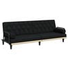 vidaXL Sof&aacute; cama con reposabrazos tela negro