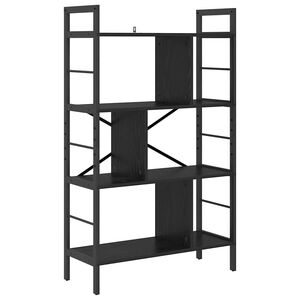 vidaXL Estante de libros 7 niveles 75 x 30 x 123,5 cm Roble Negro