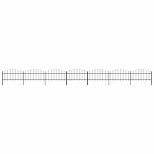 vidaXL Valla de jard&iacute;n con punta de lanza de acero 1248x125 cm negra