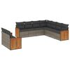 vidaXL Set de muebles de jard&iacute;n 9 pzas y cojines rat&aacute;n sint&eacute;tico gris