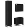 vidaXL Juego de muebles de ba&ntilde;o 3 pcs Roble Negro Madera de ingenier&iacute;a