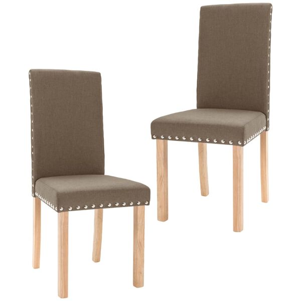 vidaXL Sillas de comedor 2 unidades tela gris taupe