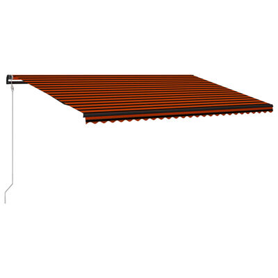 vidaXL Toldo retráctil sensor de viento y LED naranja marrón 600x300cm