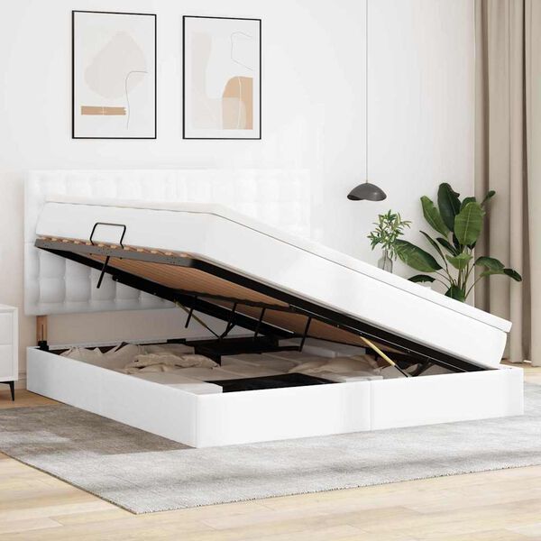 vidaXL Cama con almacenamiento Puro 180 x 200 cm Cuero sint&eacute;tico