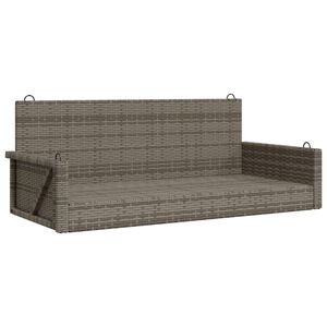 vidaXL Banco columpio de ratán sintético gris 119x56x48 cm