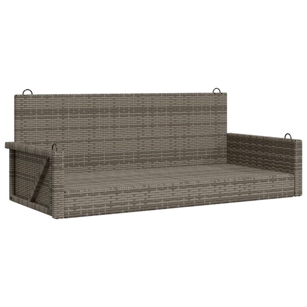 vidaXL Banco columpio de ratán sintético gris 119x56x48 cm