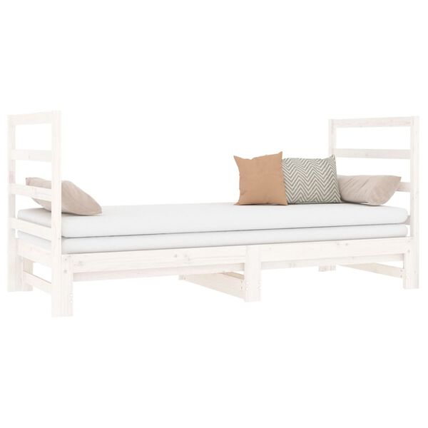 vidaXL Sof&aacute; cama extra&iacute;ble sin colch&oacute;n blanco 2x(90x190) cm