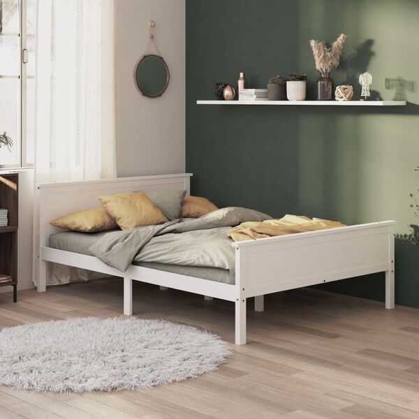 vidaXL Estructura de cama sin colchón madera de pino blanco 160x200 cm