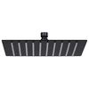 vidaXL Cabezal ducha efecto lluvia acero inox cuadrado negro 20x20 cm