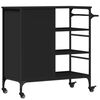 vidaXL Carrito de cocina madera de ingenier&iacute;a negro 87,5x38,5x84,5 cm
