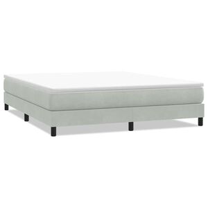 vidaXL Cama box spring con colchón terciopelo gris claro 180x220 cm