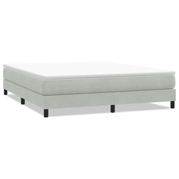 vidaXL Cama box spring con colchón terciopelo gris claro 180x220 cm