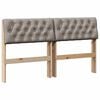 vidaXL Cabecero tapizado Taup&eacute; 140 cm Madera de pino macizo