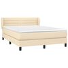 vidaXL Cama box spring con colch&oacute;n tela color crema 140x190 cm