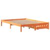 vidaXL Cama sin colch&oacute;n madera maciza de pino marr&oacute;n cera 120x200 cm